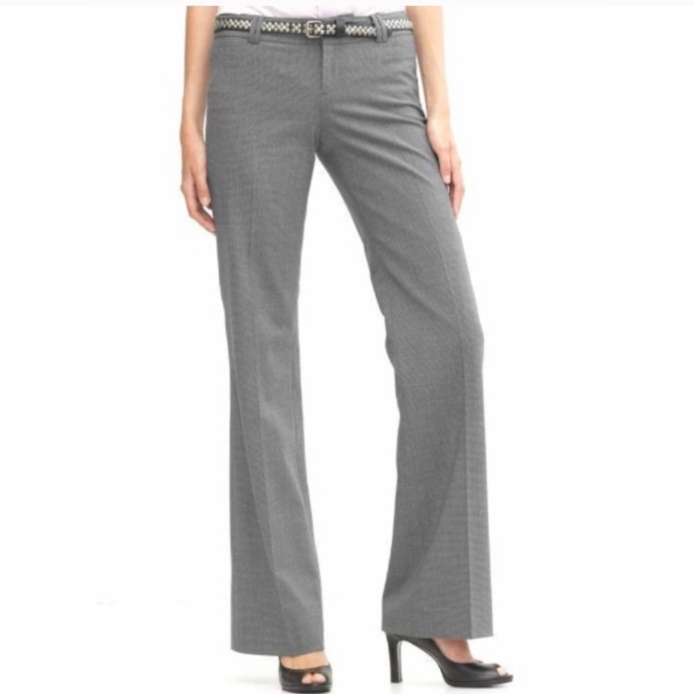banana republic | harrison fit wide bootcut trouser light grey 6